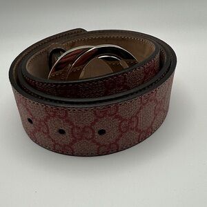 Gucci Men's Brown and Red Belt